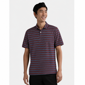 Men's Striped Polo <b>Shirt</b> Short Sleeve Breathable Knitted Cotton Blend Casual Regular Fit Golf <b>Collar</b> <b>T</b>-<b>Shirt</b> - Product Image 6