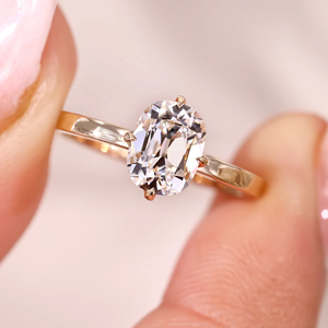 แหวนเพชรทรงโซลิแทร์แบบยุโรปโบราณ 1.00 กะรัต เพชรเลี้ยงในห้องปฏิบัติการ แหวนหมั้น แหวนแต่งงาน เครื่องประดับ แหวนทอง 14k แหวนนิรันดร์เคลือบทองคำขาว - Product Image 1