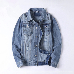 Chaqueta de mezclilla de algodón grueso para hombre, corte regular, resistente al viento, estilo formal vintage, personalizable, para pedidos al por mayor para boutiques de ropa - Product Image 3