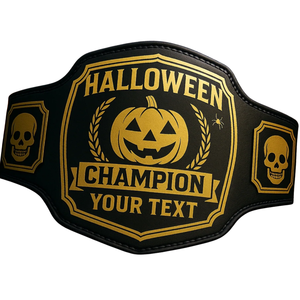 Customizable Halloween Champion Belt Pumpkin Skull Design Personalized Wrestling Title Belt Spooky Gift Belts For Fans - Product Image 2