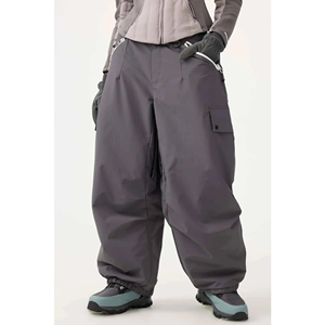Pantalon cargo ample en lin fin pour homme, taille élastique, style streetwear, pour le ski et le snowboard, vente en gros - Product Image 3