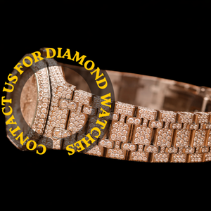 Reloj de Hip Hop de la Colección Branded, con Esfera Blanca Redonda y Diamantes de Moissanita Blancos Completamente Incrustados en Oro Blanco, Ideal para Fiestas - Product Image 2