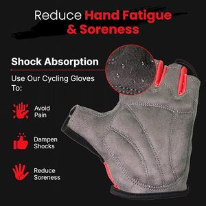 Gants de cyclisme pour hommes et femmes - Gants de vélo rembourrés absorbant les chocs, antidérapants, respirants, demi-doigts pour les cyclistes de montagne - Product Image 3
