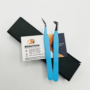 แหนบขนตาแบบด้ามจับเพชรแบบมืออาชีพทำจากสแตนเลสพร้อมปลายไฟเบอร์สำหรับการต่อขนตา - Product Image 3