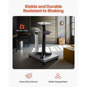 Supporto per smerigliatrice da banco resistente 27x27 cm con morsetto e piedistallo da pavimento, fessure di montaggio pre-tagliate, pratico per il montaggio della smerigliatrice - Product Image 3