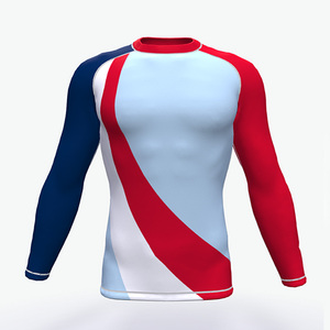 Camiseta de compresión personalizada para artes marciales, pedido al por mayor, poliéster y spandex, para entrenamiento. - Product Image 4