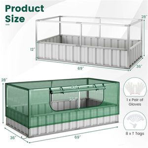 69\" Mini Greenhouse Garden Bed for Small Spaces - Product Image 5