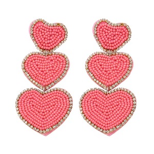 Boucles d'oreilles clous géométriques bohèmes Ziyan Handicraft pour femme, bijoux de mariage classiques et élégants pour soirée, rouge multicolore - Product Image 2