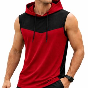 Débardeur à capuche de qualité supérieure pour hommes, idéal pour la gym, le fitness, l'entraînement, le bodybuilding, tissu robuste et résistant. - Product Image 1