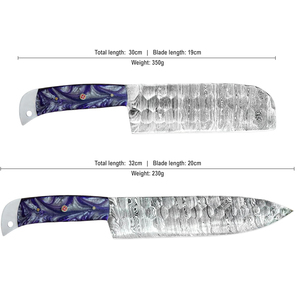 Premium Damascus Steel Kitchen Knife Set Professional Chef Knife Collection With Ergonomic Handle For Home & Restaurant Cooking - Product Image 3