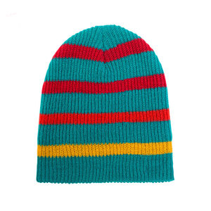 High Quality Stripe Thick Knit Jacquard Beanies Cap Customize Logo and Colors Beanie Caps Made OEM Service Windproof Cap - Product Image 4