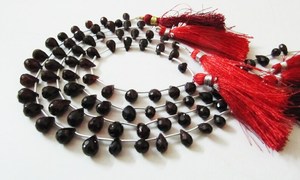ลูกปัดพลอยโกเมนธรรมชาติจากโมซัมบิก รูปทรงหยดน้ำ ขนาด 8 นิ้ว - Product Image 5