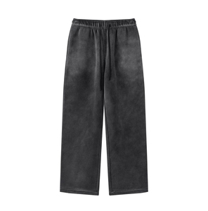 Pantalones Deportivos de Pierna Ancha para Mujer, Cintura Elástica con Cordón, Corte Holgado, Color Sólido, Algodón, Estilo Otoñal - Product Image 6