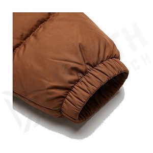 Brown Quilted <b>Winter</b> Jacket Full Sleeve Stand Collar Windproof Thick Polyester Filling Short Length Zipper Closure - Product Image 6