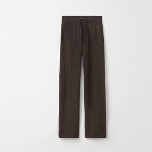 Men's <b>Wool</b> Knitted Straight Leg <b>Pants</b> With Drawstring Elastic Waist Winter Casual Trousers - Product Image 2