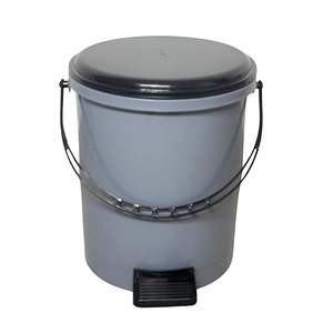 Cubo de Basura Grande de Plástico con Pedal, Contenedor de Residuos Duradero con Tapa para Hogar, Cocina, Oficina, Baño (15 Litros, Gris) - Product Image 4