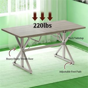 Tavolo da Pranzo Grigio per Cucina, Sala da Pranzo e Ufficio - Solo Tavolo - Product Image 4