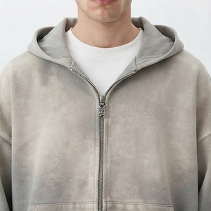 Prix de gros usine Ensemble de survêtement zippé pour homme, style décontracté, délavé à l'acide, couleur unie, effet soleil éclairé, dernière mode - Product Image 5