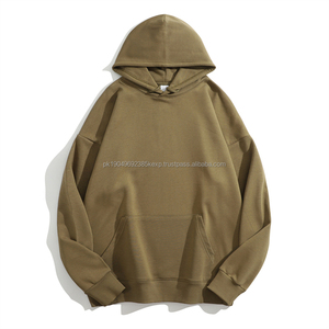 Sweat à capuche vintage surdimensionné en molleton de coton personnalisé, délavé à l'acide, vieilli au soleil, épais, à fermeture éclair, pour homme - Product Image 3