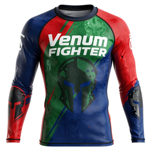 Durable <b>Men's</b> Rash Guard <b>Compression</b> <b>Shirts</b> Breathable Gym Fitness Workout Athletic Wear MMA Venum Fighter Rash Guard Pakistan - Product Image 1