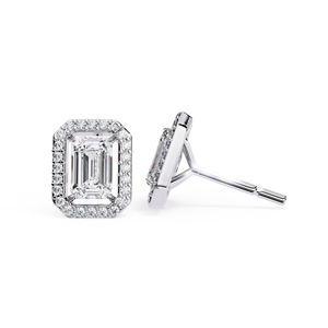 Unique Design 0.50 CT Each <b>Emerald</b> Cut <b>Stud</b> Earrings 14K Solid Gold Fashion Earrings For Women Lab Grown Diamond Jewelry - Product Image 6