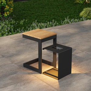 LINEA COMPACT SIDE <b>TABLE</b> WOOD AND METAL SIDE <b>TABLE</b> NESTING <b>TABLE</b> SIDE OF TWO BEDSIDE LAPTOP SIDE <b>TABLE</b> MULTIFUNCTION SIDE <b>TABLE</b> - Product Image 1