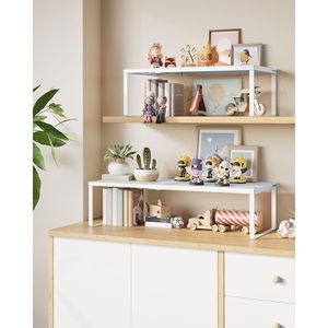 ชุดชั้นวางของโลหะแบบขยายได้ 2 ชิ้น ตู้เก็บของขนาดเล็กสำหรับจัดระเบียบเคาน์เตอร์ครัว ชั้นวางของบนโต๊ะประหยัดพื้นที่ - Product Image 2