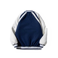 Veste universitaire personnalisée avec logo, manches en cuir, broderie noire, veste de baseball pour couple, veste universitaire pour homme, veste varsity