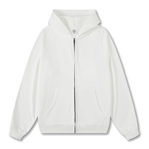 Sweat-shirts à capuche zippés en molleton doux de haute qualité, 100 % coton, poids lourd, pour hommes, coupe ample, pour le sport et la gym. - Product Image 3