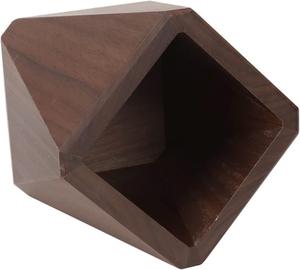 Handcrafted Natural Wood Faceted Pencil Cup Premium Walnut Finished Desk <b>Storage</b> Vessel Executive Gift Box Supply - Product Image 4