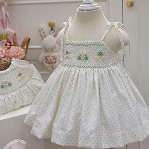 Vestido de Lino Suave para Bebé Niña, Algodón Orgánico, Transpirable, Lavable, Estampado Floral, Estilo Personalizado - Product Image 1