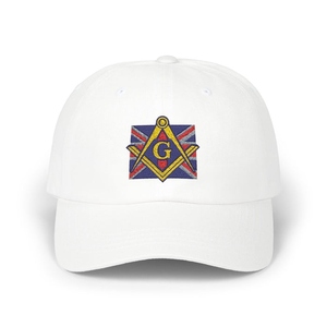 หมวกเบสบอลแบบกำหนดเอง Custom Master Mason Craft ลายปักสี่เหลี่ยมและเข็มทิศ G ของสหราชอาณาจักร ทำจากผ้าฝ้าย - Product Image 4