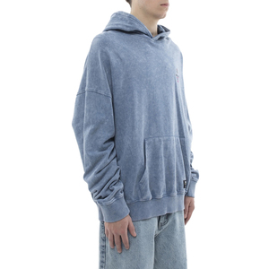Sweat à capuche pour homme, coupe oversize, épaules tombantes, uni, 100% coton, anti-boulochage, 300g, tricoté, délavé à l'acide, avec logo frontal - Product Image 2