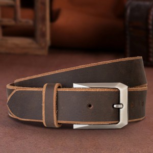 High Quality Genuine Leather Vintage Durable Men's Belt Wholesale Luxury Designer Casual for Jeans LMB-0092B - Product Image 1