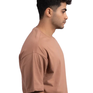 T-shirt Homme Oversize Col Rond Manches Courtes Épaules Tombantes Coupe Décontractée Minimaliste Décontracté Vente en Gros Personnalisé Vêtements de Mode Hauts - Product Image 5
