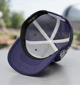 Custom High-End Indonesia Style 6-Panel Trucker <b>Hat</b> White <b>Purple</b> Mesh Adjustable Unisex Casual Adults Four Seasons Wear Fishing - Product Image 4