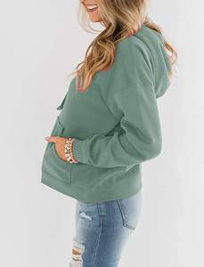 Sweat à capuche long en tricot pour femme, style streetwear, coupe oversize à épaules tombantes, confortable pour l'hiver, avec badge d'entraînement - Product Image 3