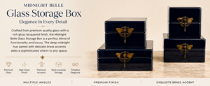 Luxury Black Mirror <b>Glass</b> Decorative Storage Box Set Dragonfly <b>Knob</b> Premium Jewelry Vanity Organizer Boxes Home Decor Lacquered - Product Image 3