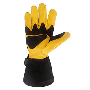 Goat Grain Cow Split Leather Anti-static Breathable Driving Safety Industrial Work Gloves Reflective Heavy Duty Heat Resistant - Product Image 4