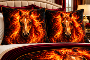 ปลอกหมอนอิงกำมะหยี่ลายม้าพิมพ์ลายดิจิทัลสำหรับตกแต่งโซฟาและบ้าน - Product Image 3