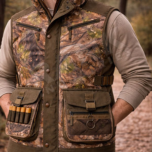 Gilet en toile multi-poches de haute qualité pour la chasse, avec fermeture éclair, logo personnalisé, imperméable, respirant, uni/imprimé, vente en gros - Product Image 6