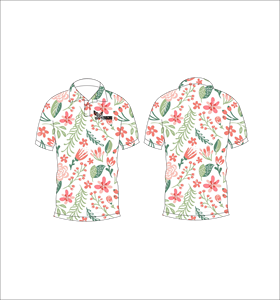เสื้อโปโลพิมพ์ลายดอกไม้เขตร้อนแบบกำหนดเอง แขนสั้น สวมใส่สบาย เหมาะสำหรับกอล์ฟ เทนนิส ชุดทีมฤดูร้อน - Product Image 3