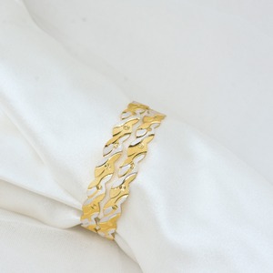 Modern Textured Rectangle Gold Plated Bracelet Pair Designer Minimal <b>Bangles</b> for Women Daily Wear Office and Fashion Jewelry - Product Image 2