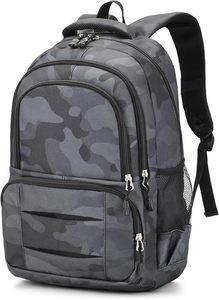 KHIMASHAM INDUSTRY Unisex Geometric Polyester <b>Backpack</b> 30-40L Large Capacity Adjustable Shoulder <b>Straps</b> Zipper Closure - Product Image 2