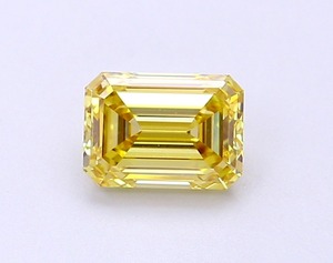 Diamant jaune intense fantaisie de qualité supérieure 1,00 ct, taille émeraude, VS1, polissage excellent, pour bagues de fiançailles de luxe sur mesure, directement de la part du fabricant. - Product Image 1