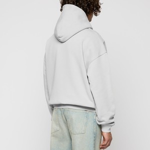 Sudadera con Capucha Extra Grande para Hombre, Color Gris Claro, Tejido de Algodón Francés, Bolsillo Frontal con Logotipo, Ropa Casual de Invierno - Product Image 2