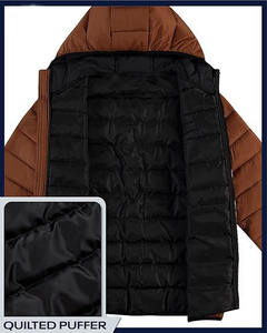 Men Puffer Jacket <b>Lightweight</b> Comfortable Soft Fabric Outdoor Daily Use Clothing Wear High Street Style Warm Bubble Coat - Product Image 3