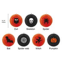 Grand éventail en papier de 15,75 pouces pour décorations d'Halloween, imprimé en quadrichromie CE-6P017