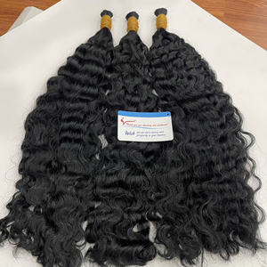 Extensions de cheveux bouclés en vrac de qualité supérieure 2026, super double drawn, couleur noire, 100 % cheveux humains vierges vietnamiens - Product Image 1