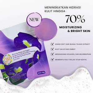 Savon hydratant éclaircissant au collagène végétalien et à la niacinamide avec extrait de fleur de pois papillon pour tous types de peau 60g - Product Image 4